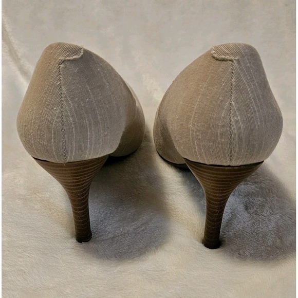 Kelly & Katie Isabel-kk Tan Linen Closed Toe Heels Women's Size 8.5M Used - Picture 4 of 10